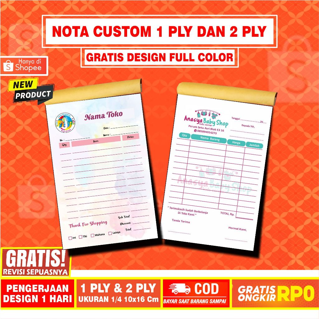 

NOTA ONLINE SHOP FREE DESIGN / NOTA OLSHOP / NOTA COSTUM