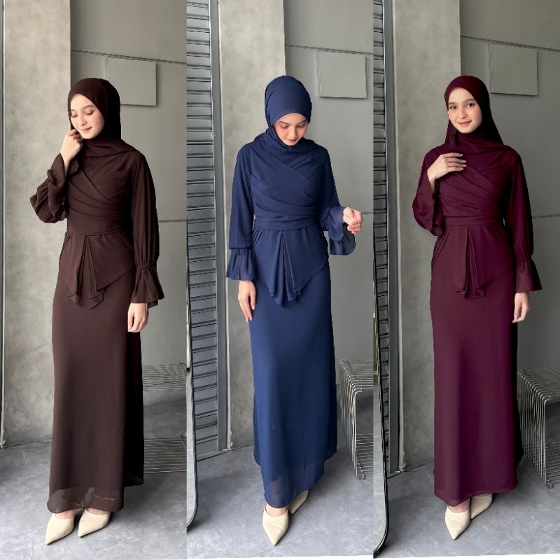 Ameena Dress Ceruti Seragam Kondangan Simple