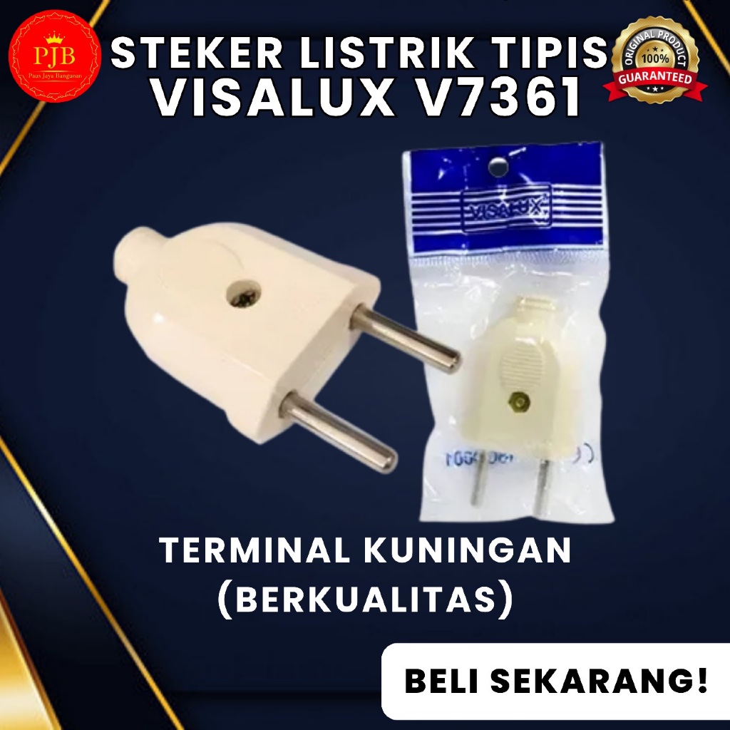 STEKER LISTRIK TIPIS VISALUX V7361 TERMINAL KUNINGAN BERKUALITAS