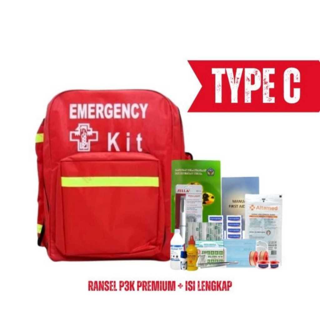 Tas Ransel P3K Isi Tipe C / Tas P3K Emergency Kit Ransel + Isi