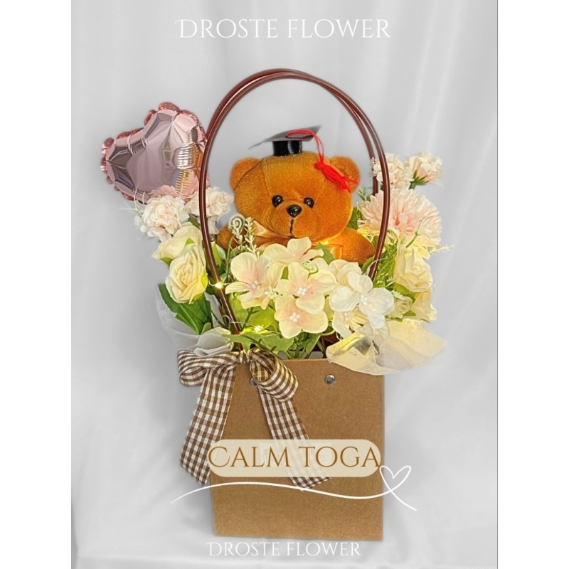 KIRIM HARI INI - Bloom Box Flower Bag Bouquet LED- Buket Bunga Wisuda Lamaran Mother Day - Buket Bun
