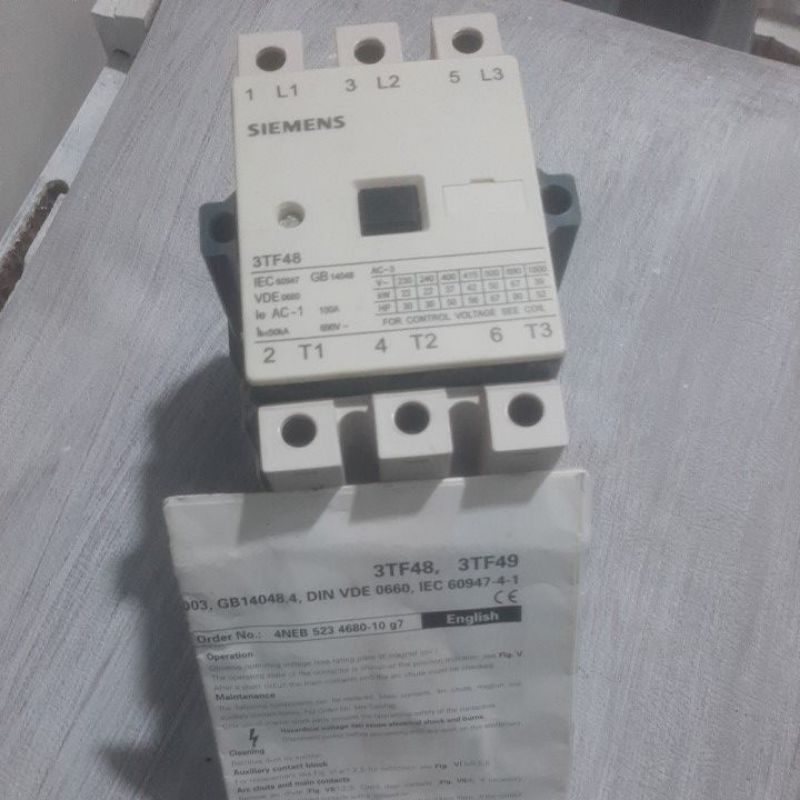 3TF4822-0XM0 100A 220V CONTACTOR SIEMENS