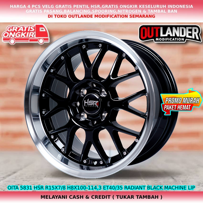 velg racing r15 lebar 7/8 Et 40/35 velg mobil Accord VTI Accent Atoz Elantra dll velg hsr oita r15