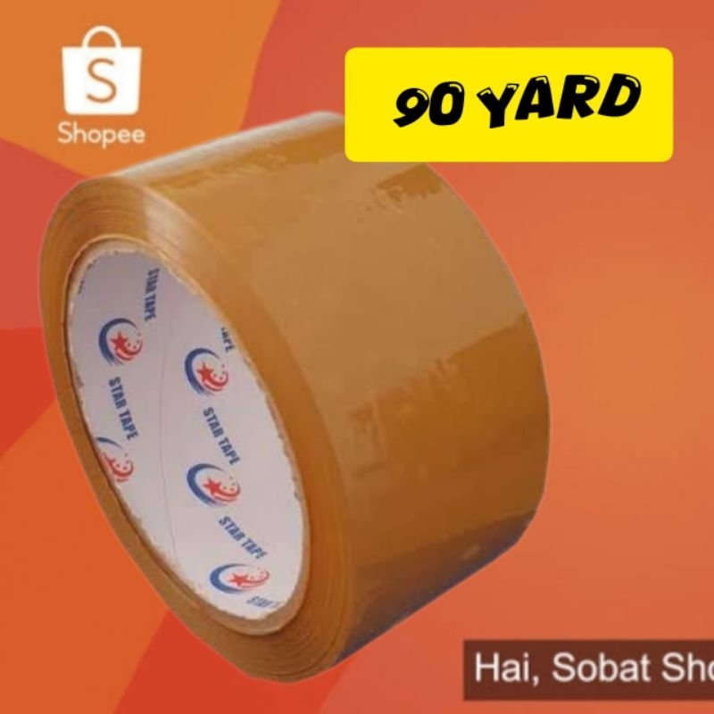 

Star Tape Lakban Coklat 90 Yard Isi 6 Pcs Original