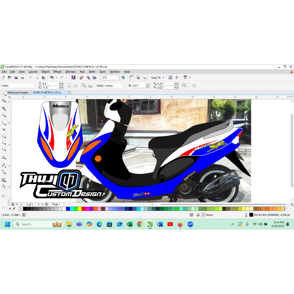 Sticker striping kymco metica 125 SR