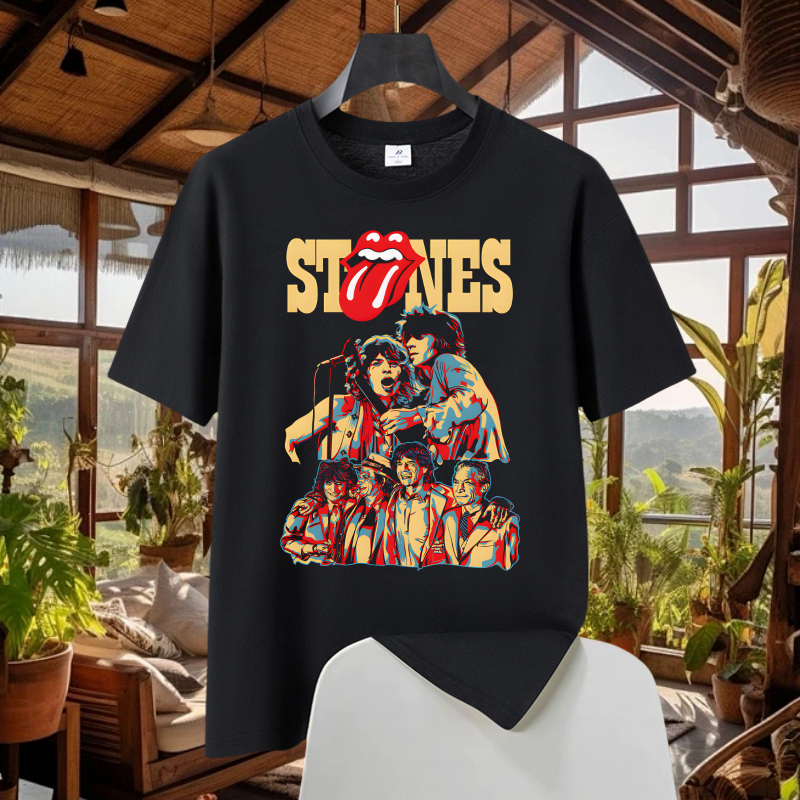 Kaos Stones Band Rolling Stone tshirt vintage Pria Wanita Kemeja Penyerap Keringat tshirt vintage