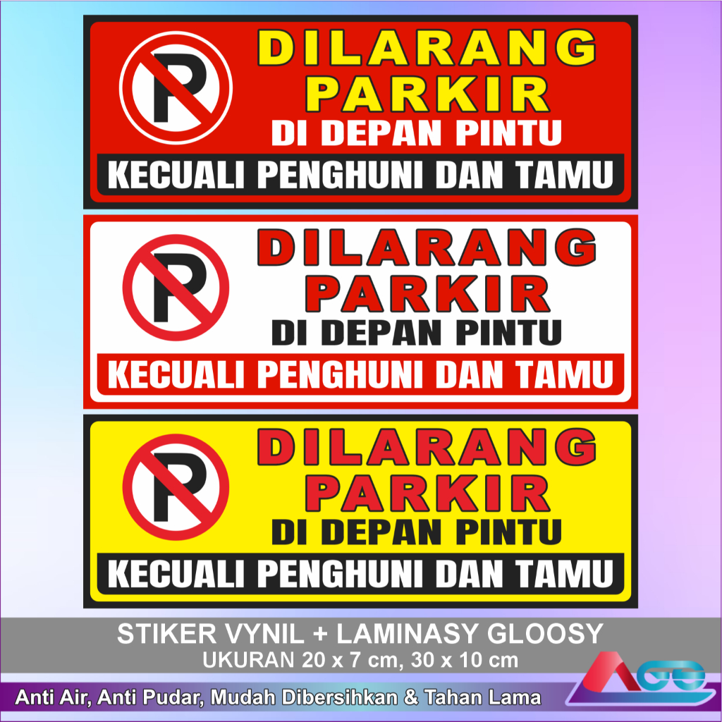 

Stiker Tanda Peringatan Dilarang Parkir Kecuali Tamu Sticker Vynil Sign Warning Ukuran Besar