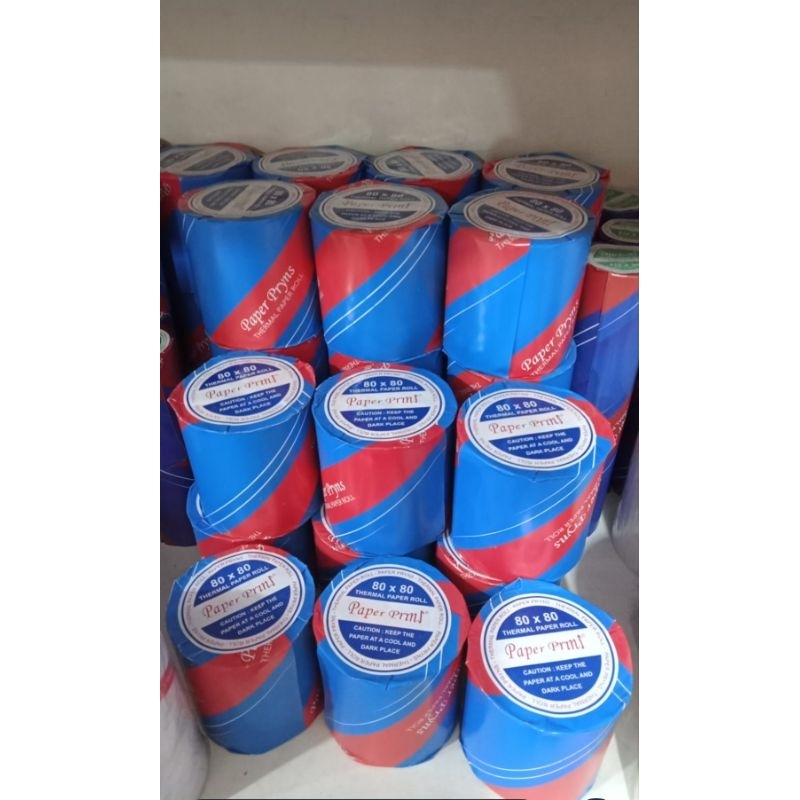 

Paper Pryns Kertas Thermal Struk uk 80 x 80mm Label Biru / Label Hijau - Roll.