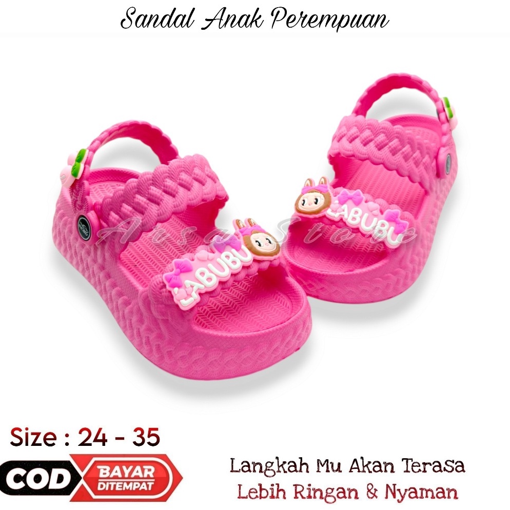 Order Sandal Selop Tali Belakang Anak Cewek Umur 2  9 Tahun  Sendal Karakter Labubu Anak Perempuan