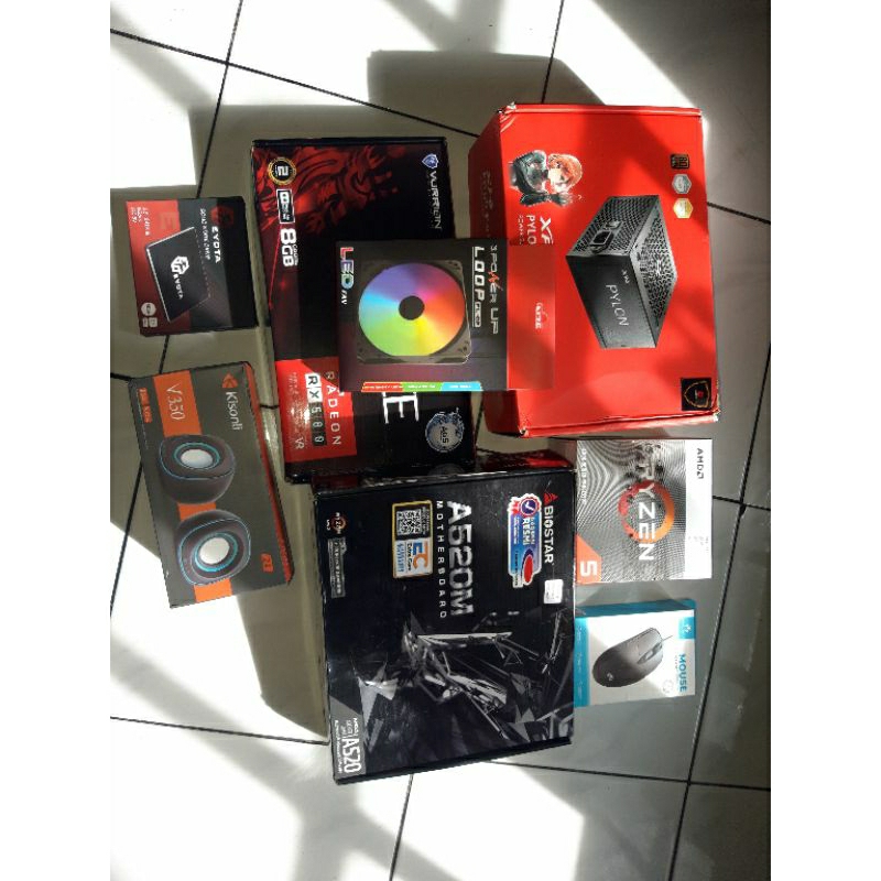 PC Gaming Ryzen 5 4600G RX 580 8GB + Monitor