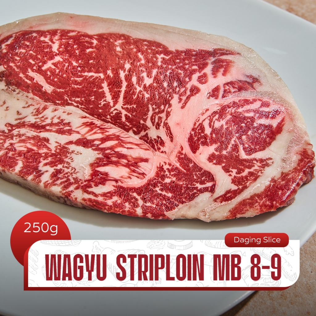 

Daging Sapi Wagyu Striploin MB8-9 Frozen Food Halal 250gr – Daily Beef