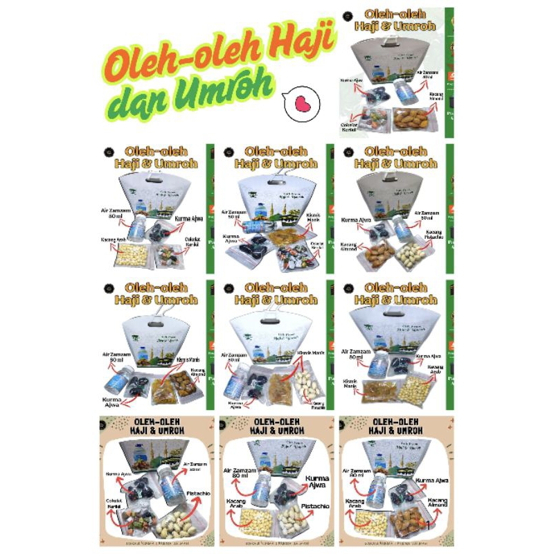 

Paket Oleh-oleh Haji dan Umroh Premium | Kurma Ajwa | Air Zamzam 80 ml | Almond | Pistachio | Kismis