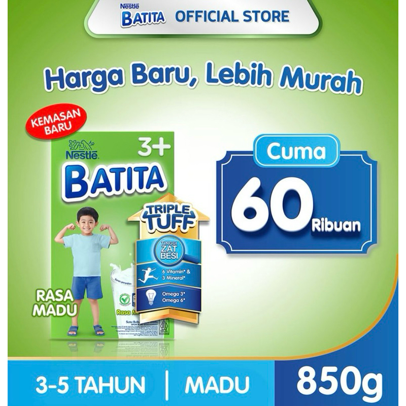

Nestle Batita 3+ Susu Pertumbuhan Madu 850G