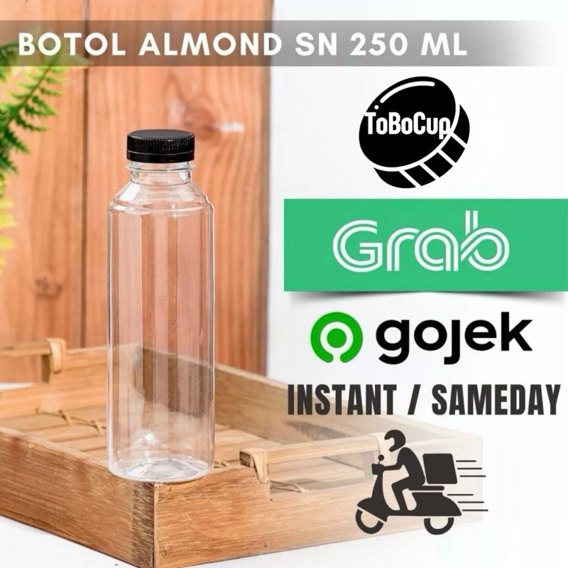 INSTANT SAMEDAY BOTOL ALMOND/ BOTOL SUSU/ BOTOL LIANG TEH 250ml FOOD GRADE