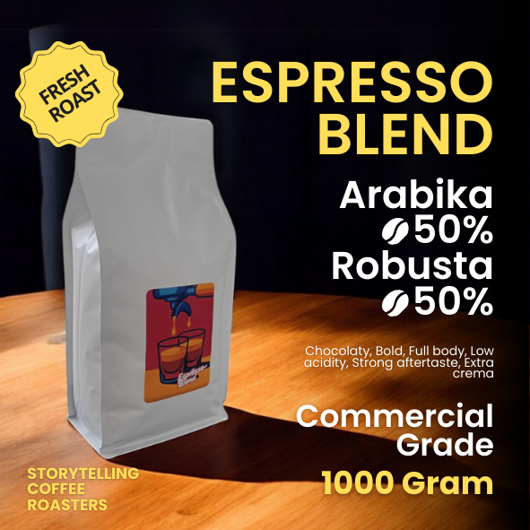 

Kopi Espresso Blend Arabika Robusta 50 : 50 1kg / 1000 Gram Medium Dark Cocok Es Kopi Susu