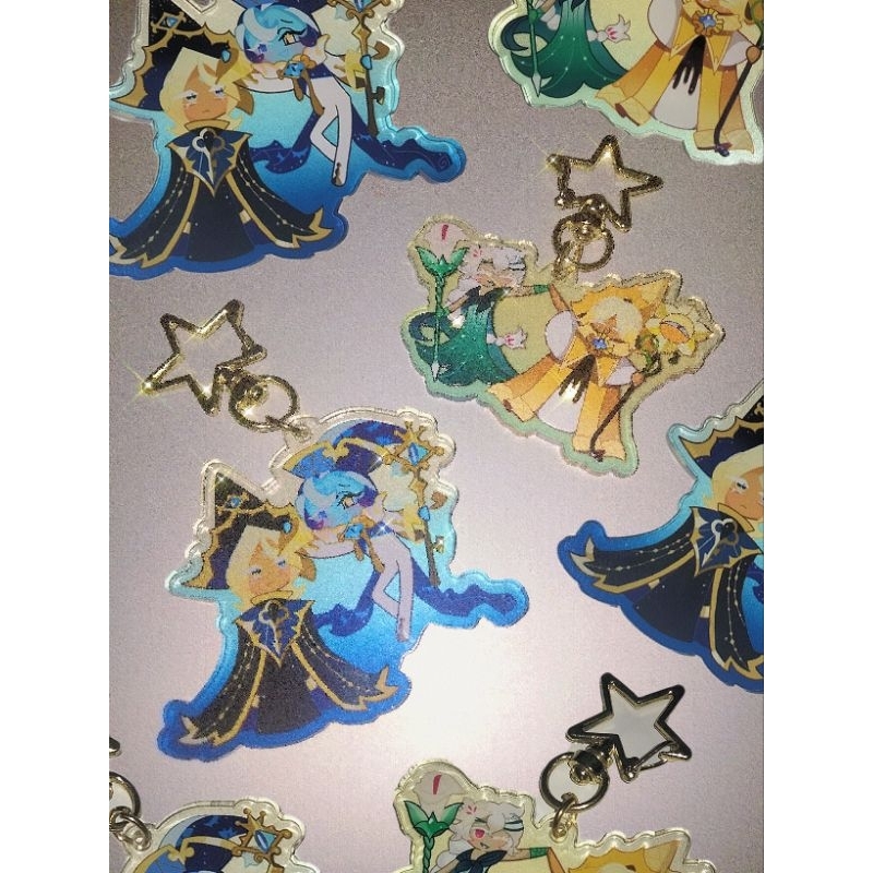 Gantungab Kunci / Keychain Cookie Run Kingdom edisi Shadow Milk Cookie x Pure Vanilla Cookie dan Pur