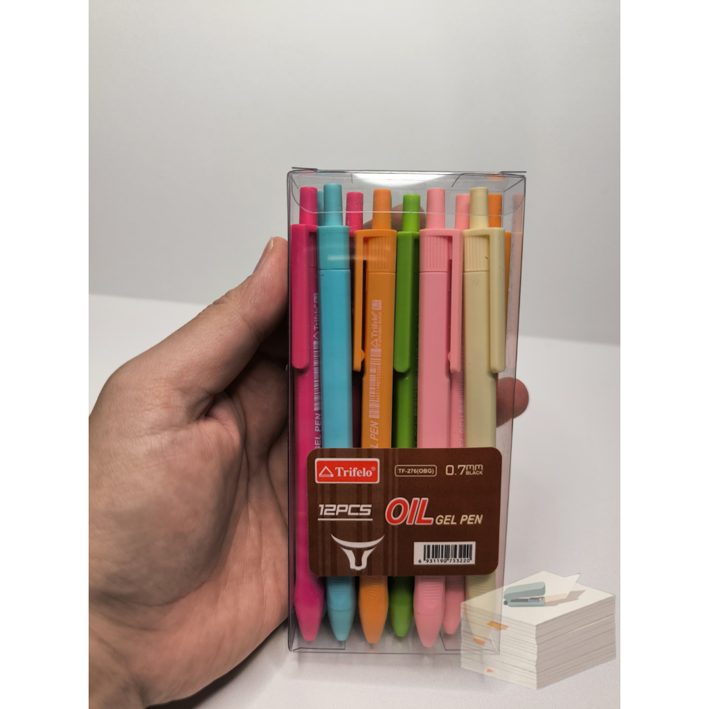 

Trifelo Oil Gel Pen Mekanik Segitiga TF-276(OBG) 0,7mm | isi 12 per pack Pulpen Gelpen Hitam Set Pulpen 12pcs