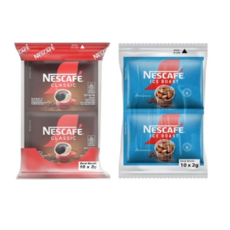 

[ABNC.ID] NESCAFE CLASSIC & ICE ROAST 2g 1 RENCENG (ISI 10)