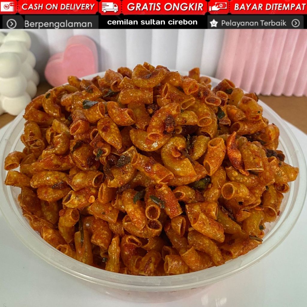 

Snack 100gr - 250gr - 500gr - 1kg - Cemilan Makaroni Pedas Manis Gurih Daun Jeruk Pedas Manis Gurih