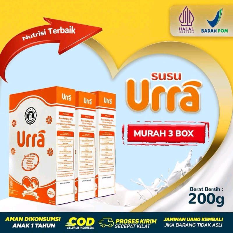 

3 Box URRA Susu Kambing Saneen Untuk Penambah Berat Badan & Tinggi Badan Anak