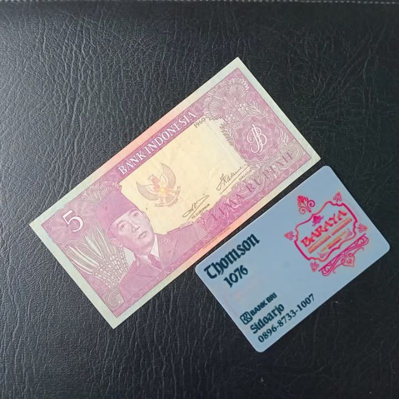 uang 5 rupiah seri soekarno 1960 Au-Xf