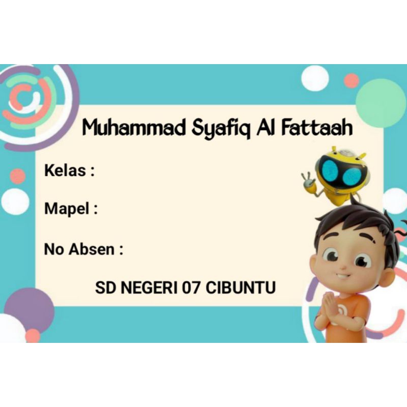 

(ISI 50 PCS) SUDAH ADA LEM STICKER LABEL BUKU SEKOLAH CUSTOM NAMA & FOTO