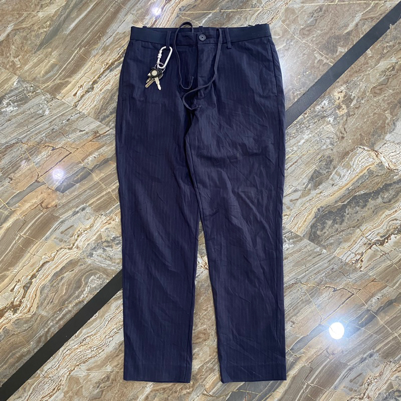 UNIQLO - Navy stripe ankle pants slim fit