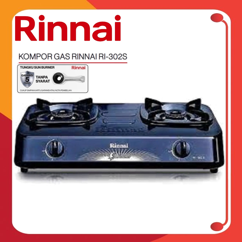 Kompor Gas Rinnai RI 302s  2 Tungku / Kompor Gas 2 Tungku Rinnai