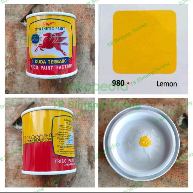 

Kuda Terbang 100 ml Lemon 980 Cat Minyak Besi Kayu Warna Kuning