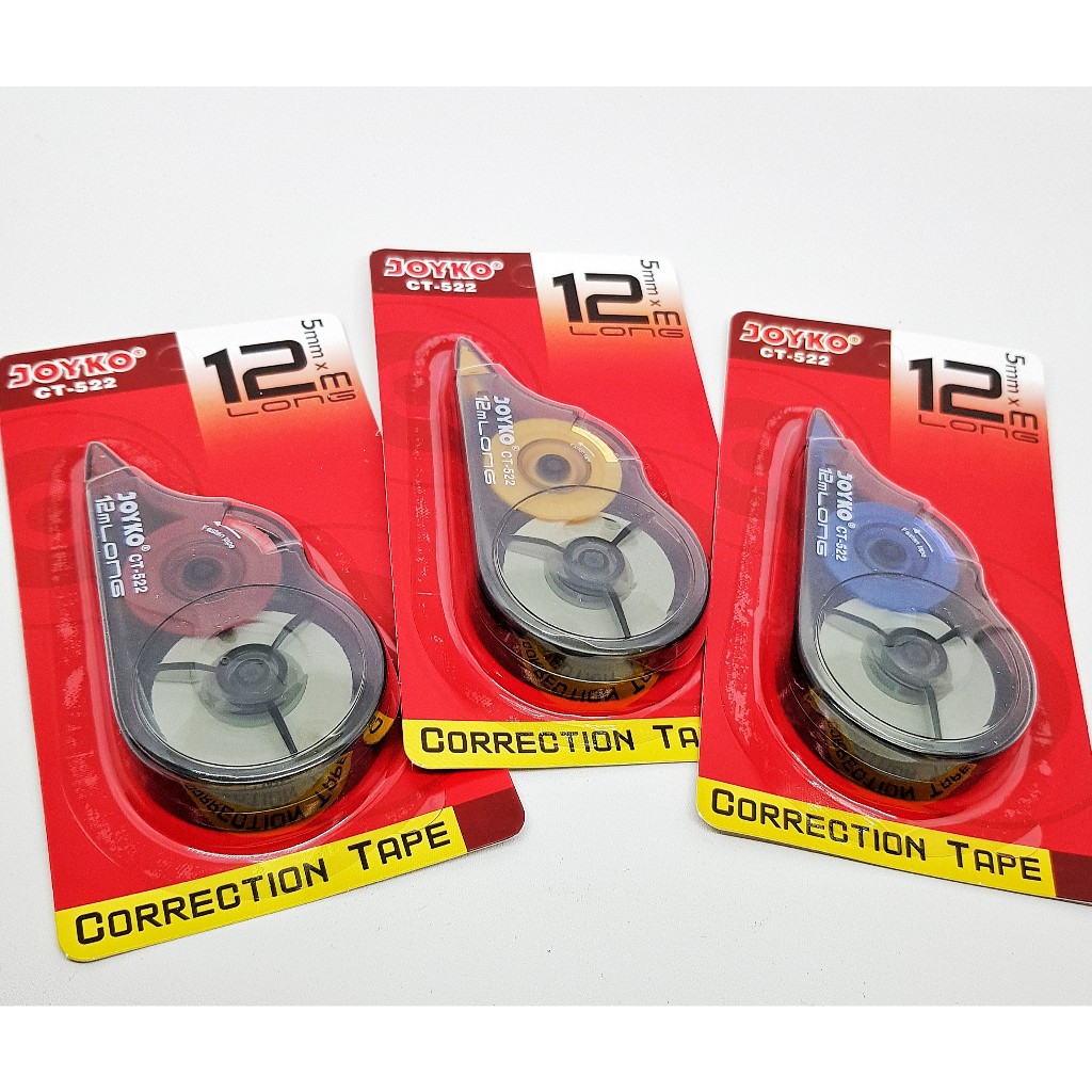 

Correction Tape / Pita Koreksi / Tipe X Roll Joyco CT 522 12m x 5mm Long Life