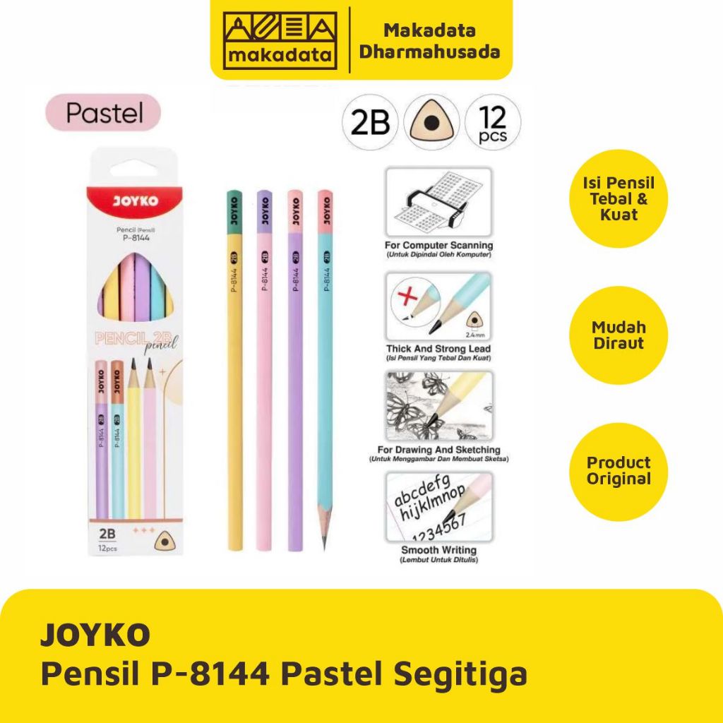 

PENCIL | PENSIL JOYKO P-8144 PASTEL SEGITIGA (1 PACK)