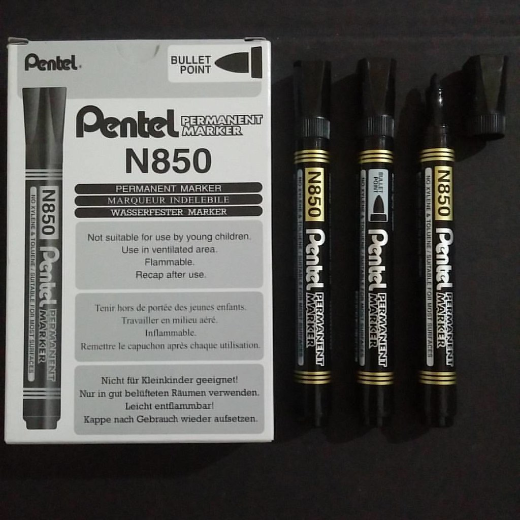 

SPIDOL PERMANEN PENTEL N850 BIRU/N850 HITAM-BIRU HARGA SATU PACK - HITAM N850