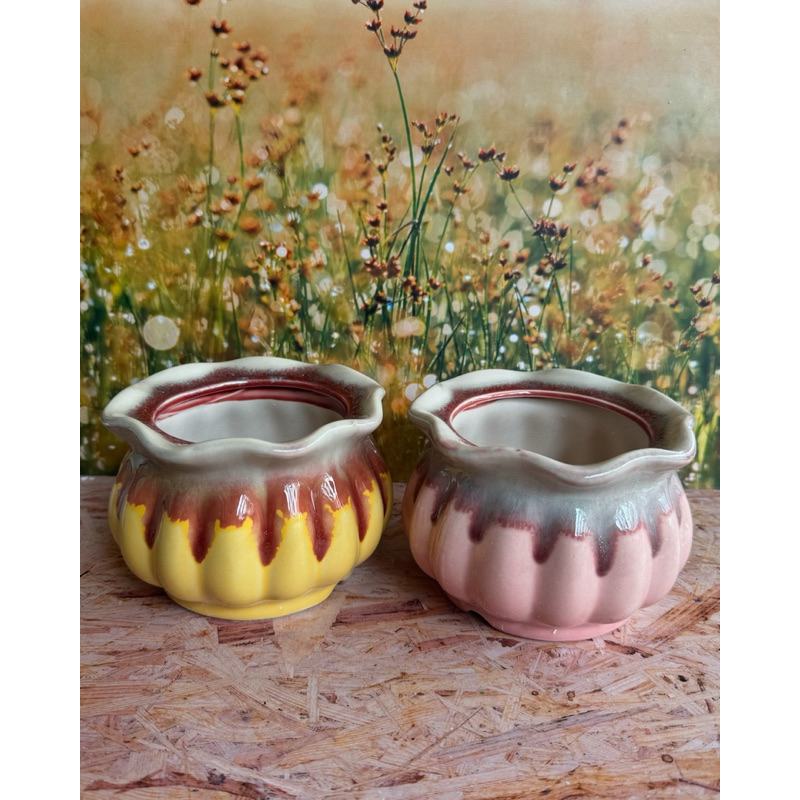 Pot sekulen/kaktus keramik besar Dm 9 cm (1)