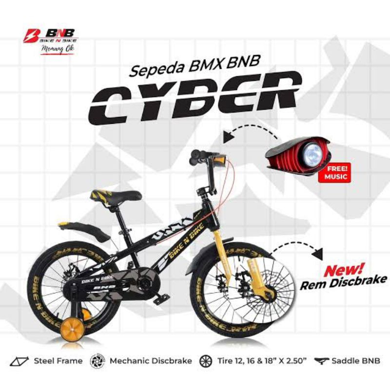 Sepeda BMX Bnb Cyber 18" rem cakram
