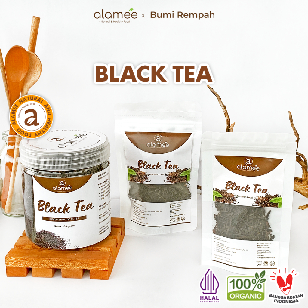 

ALAMEE Black Tea Teh Hitam Organic Kering Organik Blacktea Minuman Herbal Siap Seduh Minum 100gr