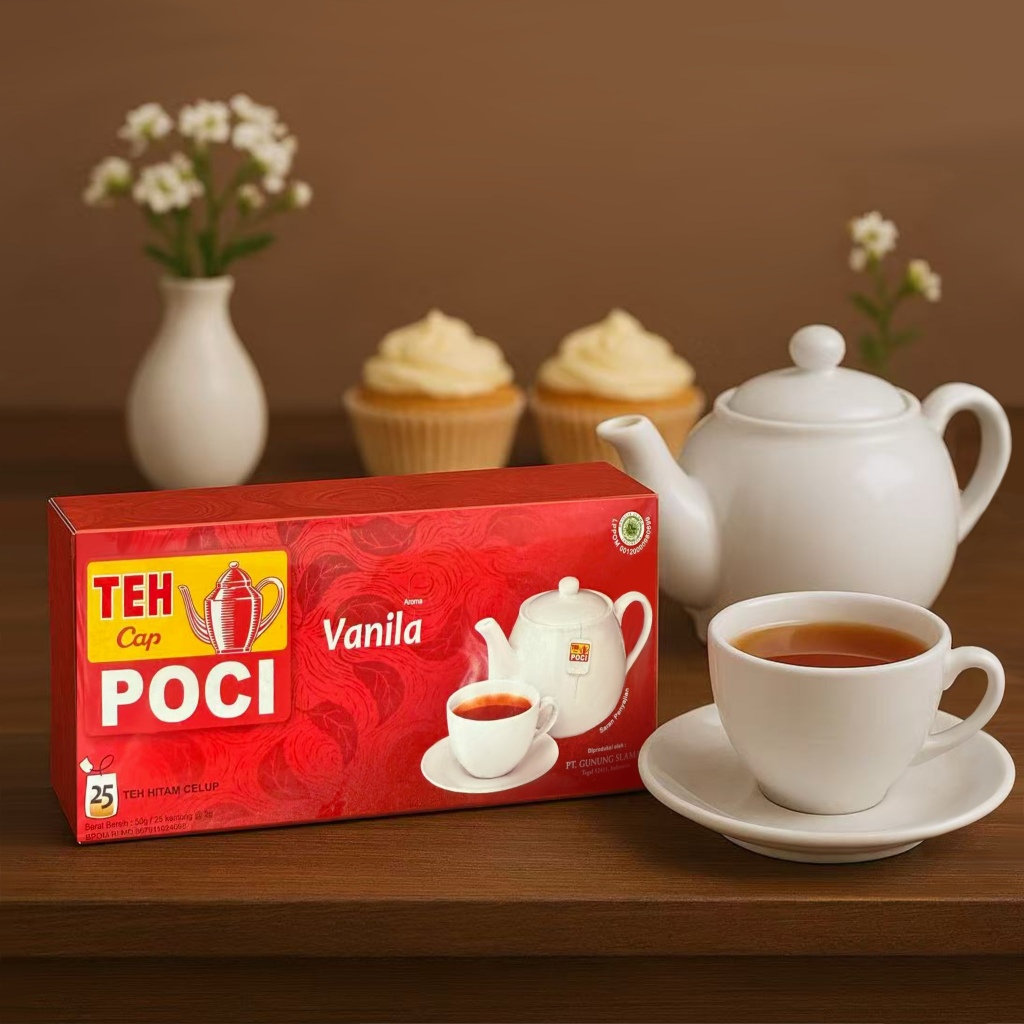 

【Varian Baru!】TEH CAP POCI VANILA TEH HITAM CELUP 50GR (25*2GR) BAG MAJU BERSAMA