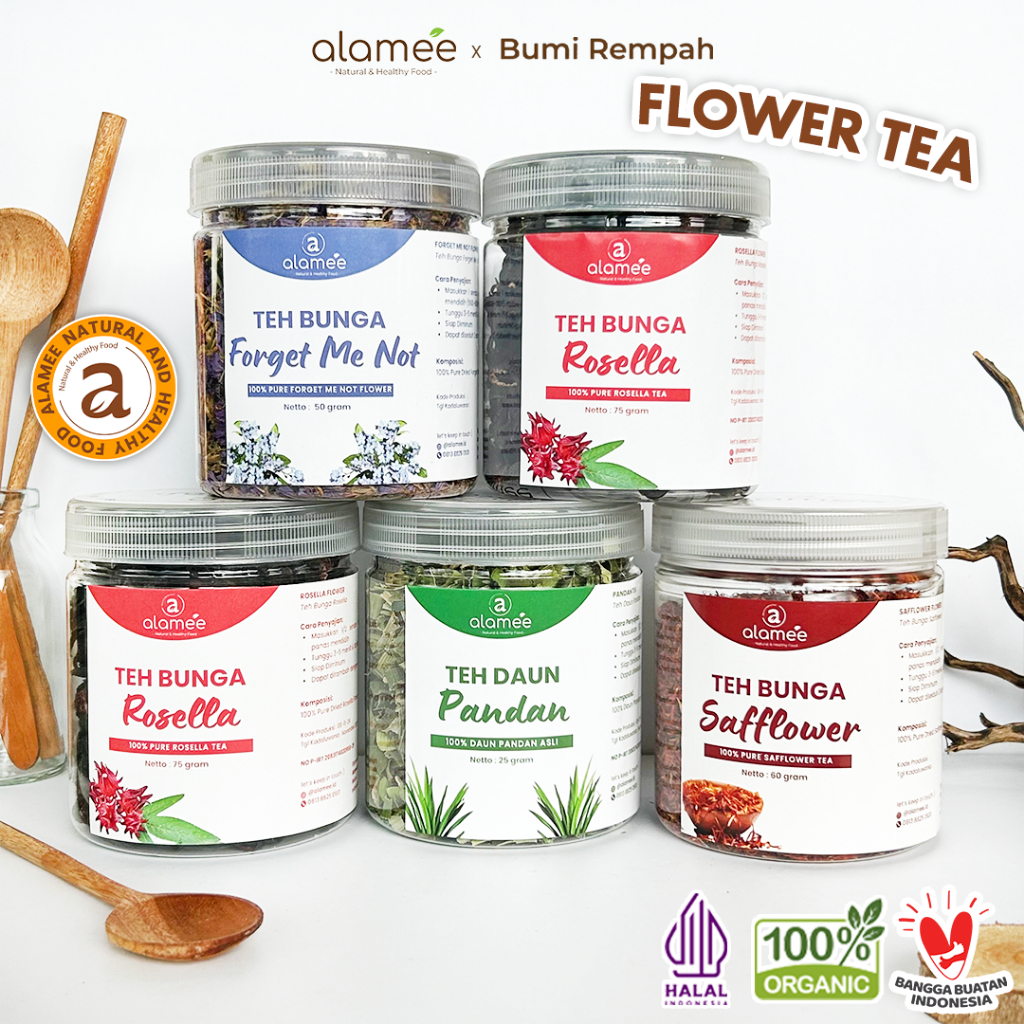 

ALAMEE Teh Hijau Green Tea Bunga Chamomile Telang Flower Mawar Melati Lavender Peppermint Earl Grey