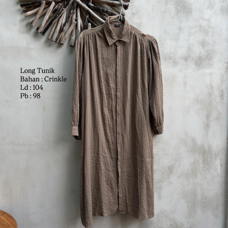 Tunik kancing depan long blouse busui