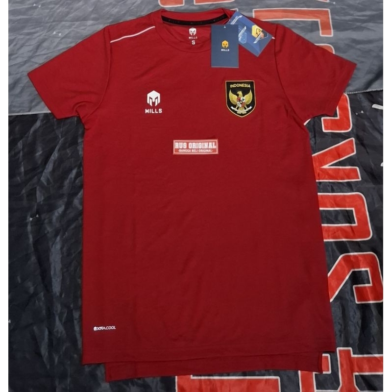(SIZE S) jersey bola timnas indo supporter home ori 2022 mills