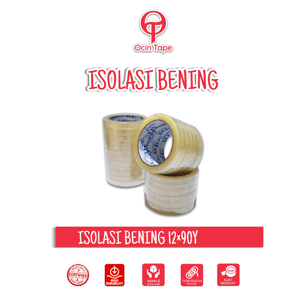 

Lakban Bening LAKBAN ISOLASI 1/2 Inch 72 Yard 12 Pcs