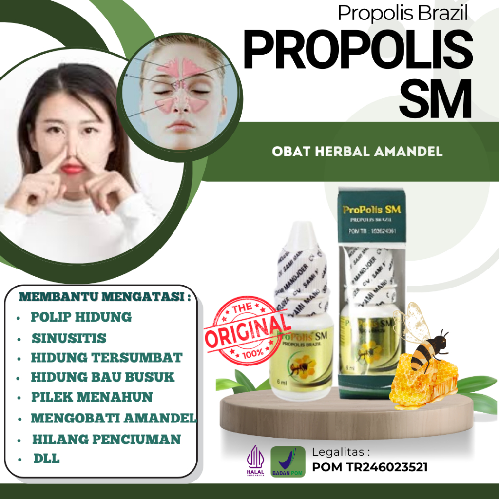 TERMURAH Propolis SM Obat Polip Hidung Sinusitis Mengobati Amandel Herbal | Propolis SM Brazil Asli 