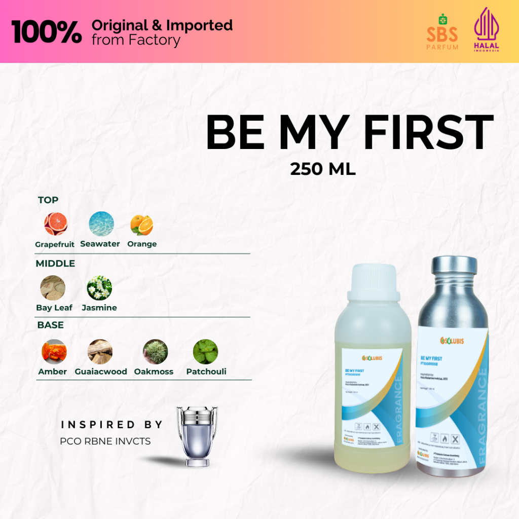 Bibit Parfum Murni Original [Be My First] | 250ml - Inspired by Paco Rabanne Invictus - Bibit Asli O