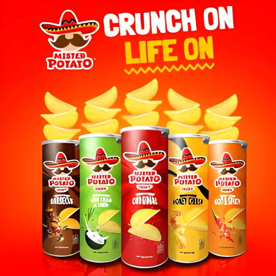 

Mr. Potato Chips 160g – Camilan Kentang Renyah Rasa Original, Cheese Honey, Seaweed, BBQ