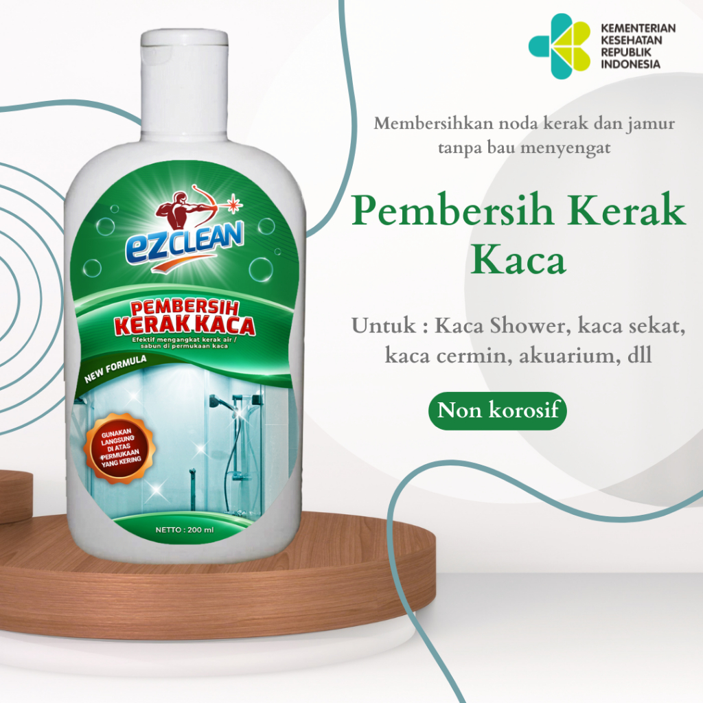 EZCLEAN Pembersih Kerak Kaca Shower Kamar Mandi Pembersih Jamur Kaca Tanpa HCL