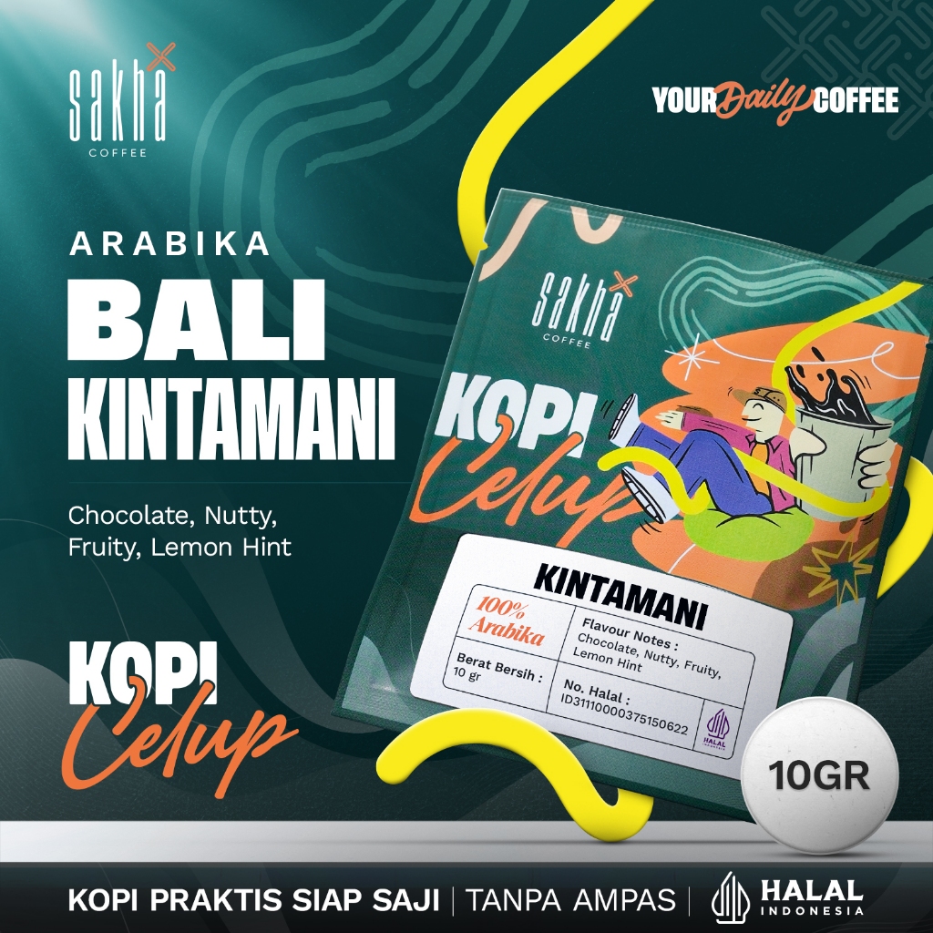 

Kopi Celup Arabika Bali Kintamani Asli Murni Tanpa Ampas Tanpa Gula Coffe Instan