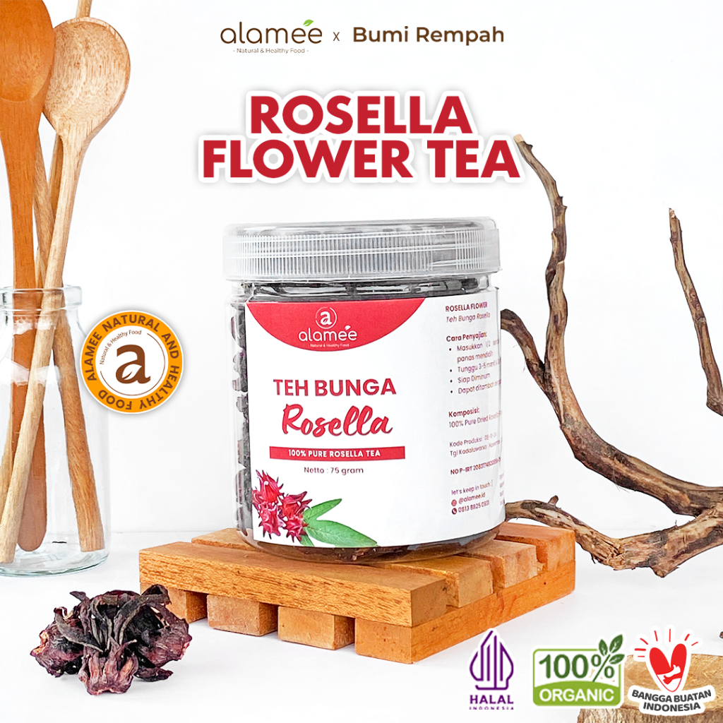 

Teh Bunga Rosella Tea Siap Saji Seduh Sehat Organic Organik Herbal Alami Teh Seduh Siap Minum 75gr