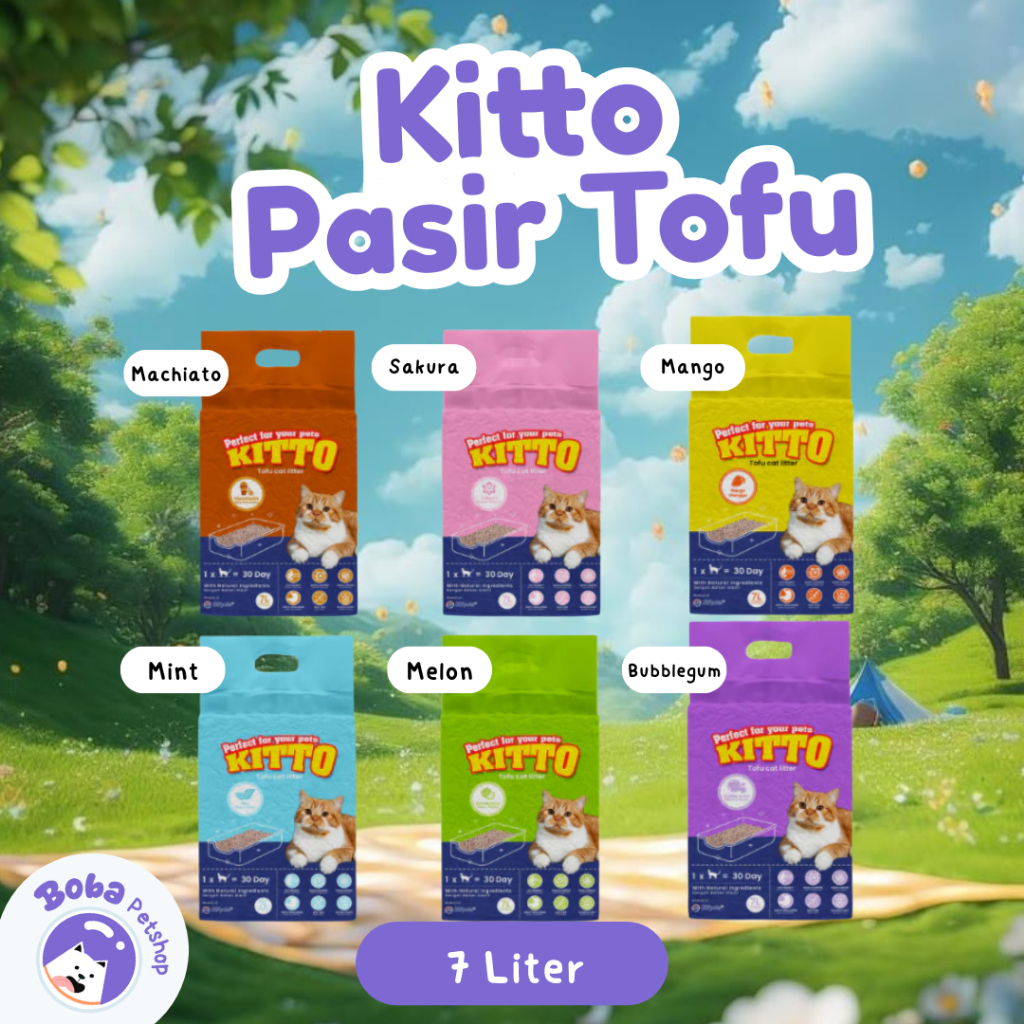 KITTO TOFU CAT 7 LITRE VARAINI WANGI (MELON, BUBBLEGUM, MACHIATO, SAKURA, MINT, MANGO)