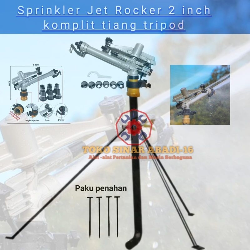 Paket Sprinkler Big Gun JetRocker Komplit tiang tripod|Sprinkler pertanian