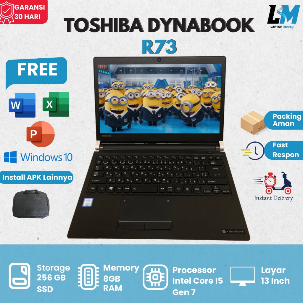 Toshiba Dynabook R73 Intel Core I5 Gen 7 ram 8gb ssd 256