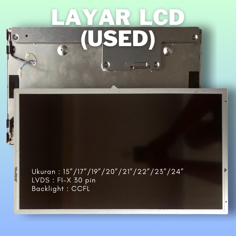 Layar LCD 19 20 21 22 inch Wide Panel TV Monitor CCFL Backlight bekas pakai grade B Murah Garis Blan
